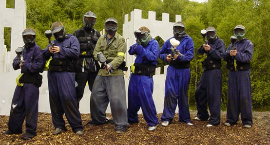 In the paintball firing line!
